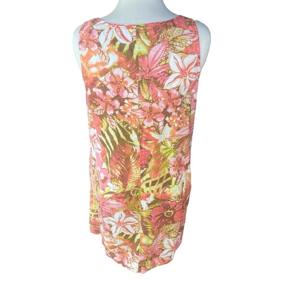 J. Jill Love Linen Floral Shift Dress Sleeveless 100% Linen Women’s Small Summer - Picture 3 of 5